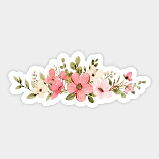 Colorful Watercolor Wild Flower Sticker